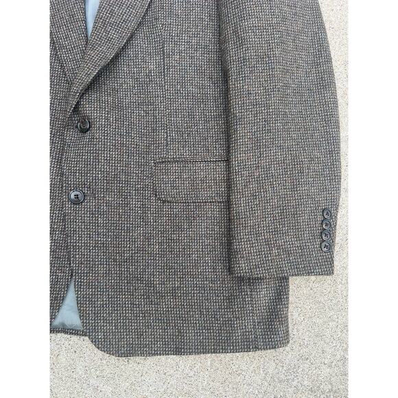 Vtg Lands' End Jacket Men Size 42R Gray Lambs Wool/Wool Tweed Two Button Blazer - Picture 3 of 6